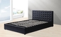 Le double en bois solide de tête de lit tuftée enfoncent des conceptions modernes Sofa Cum Full Line Shape de style